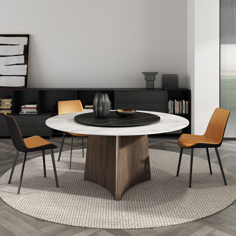 Round Dining Table with Rotating Top