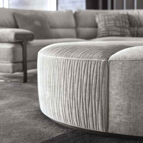 Grand Quilted Round Ottoman