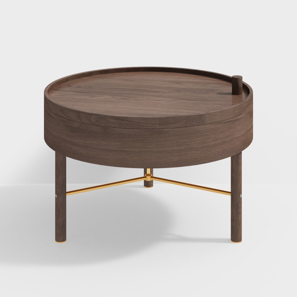 Round Coffee Table with Storage