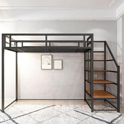 Loft Bed with Storage Stairs – Space-Saving