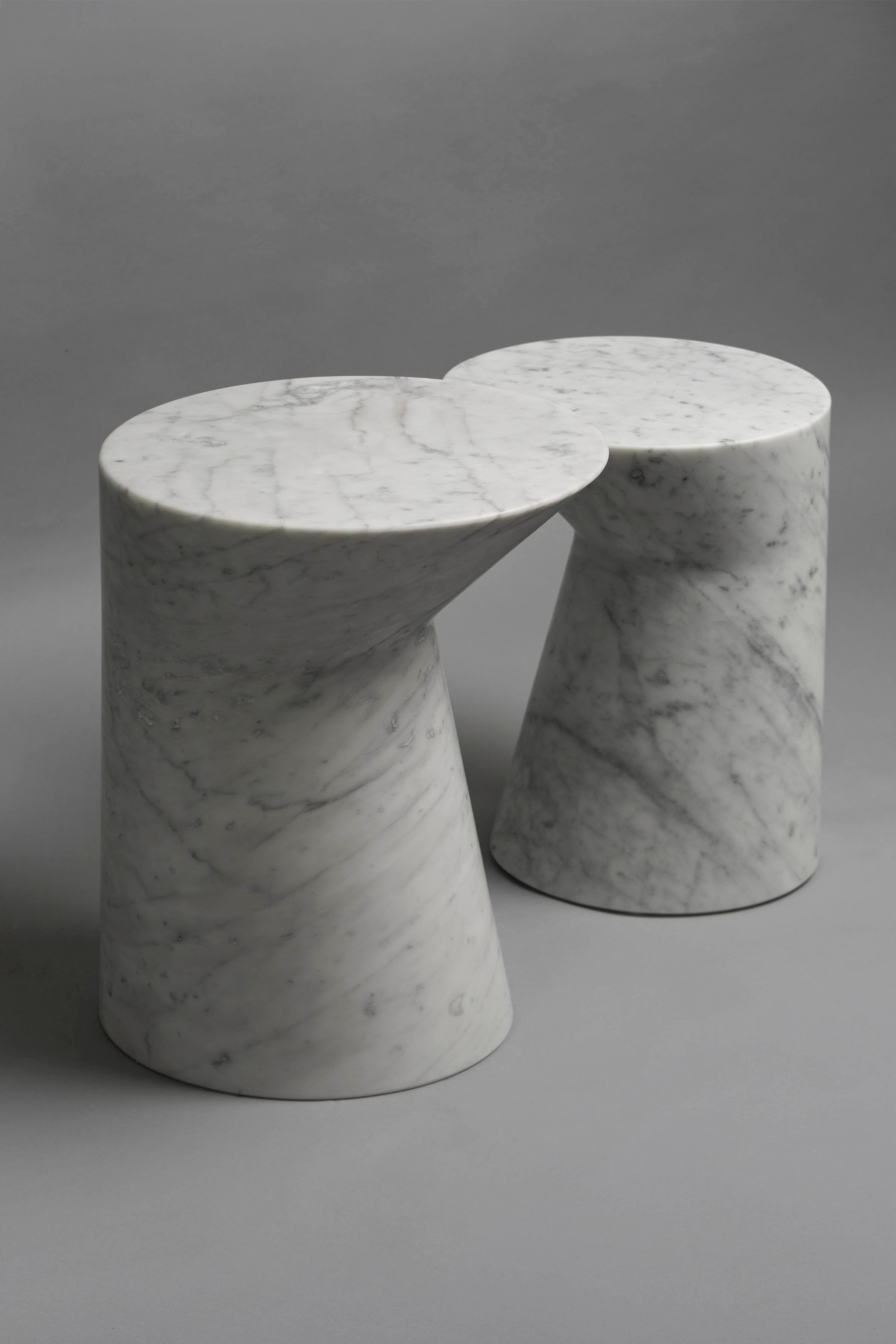 Distinctive marble side table