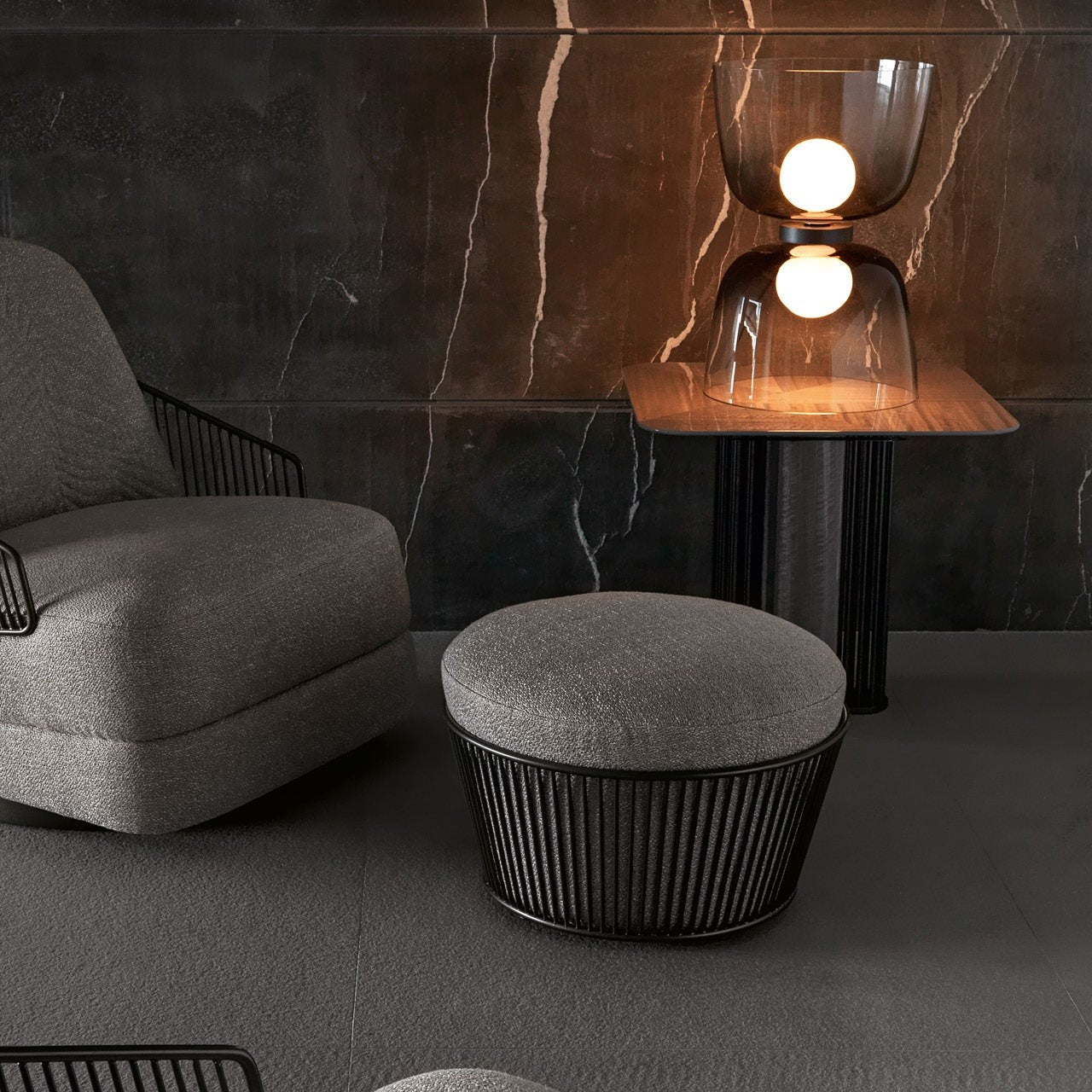 Aria Tailored Round Ottoman