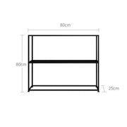 Luxury Metal Console with Wooden Shelves
