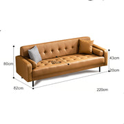 Tufted Three-Seater Leather Sofa