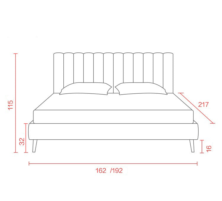 Luxury Bed with Metal Legs