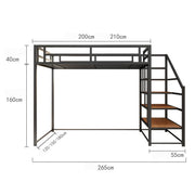 Loft Bed with Storage Stairs – Space-Saving