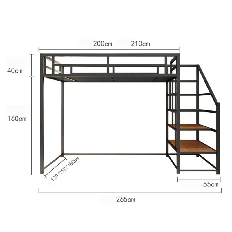 Loft Bed with Storage Stairs – Space-Saving