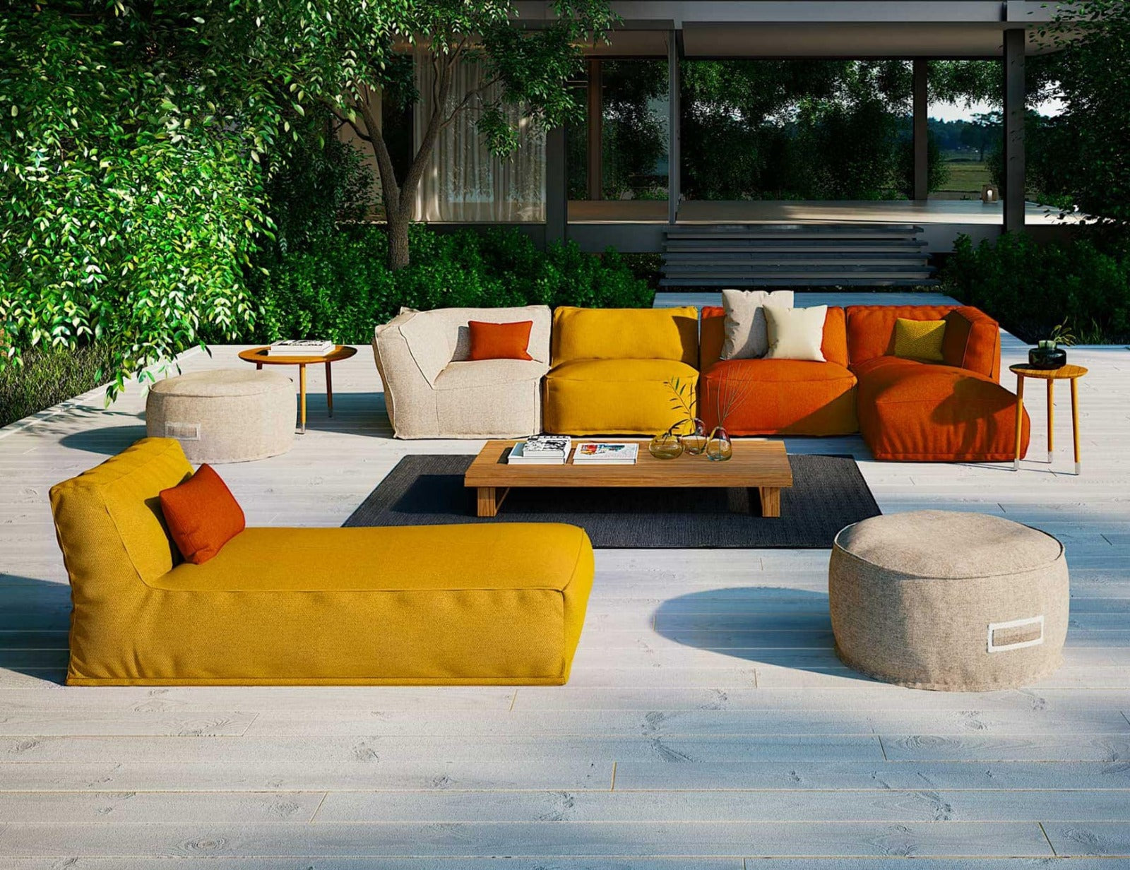 wooden outdoor coffee table