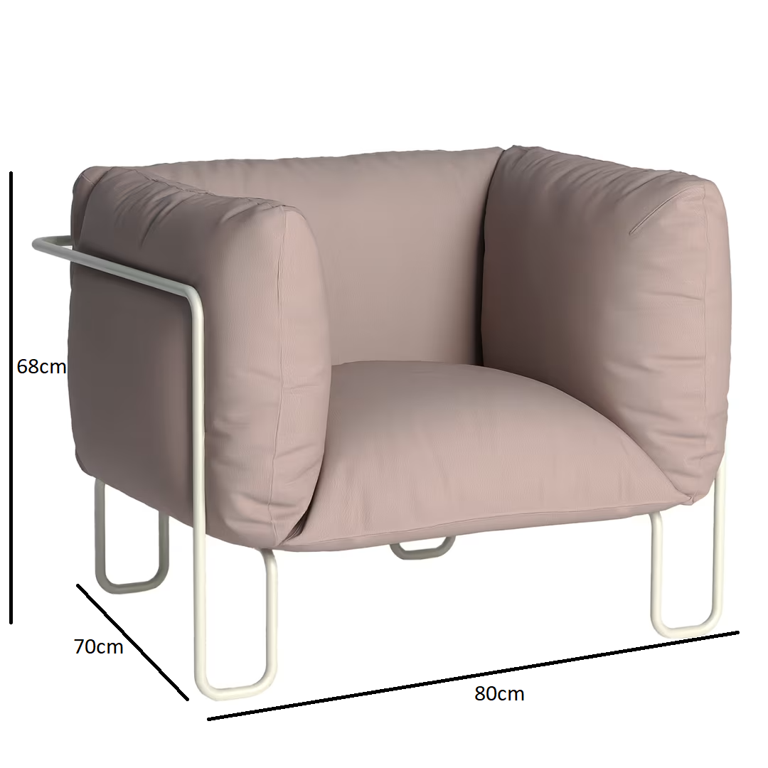 Fargo soft 80 pastel rose leather indoor sofa
