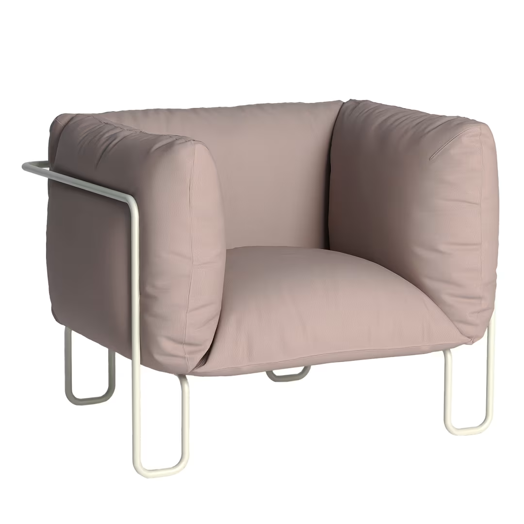 Fargo soft 80 pastel rose leather indoor sofa