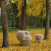 Cachemire fur pirouette swivel armchair