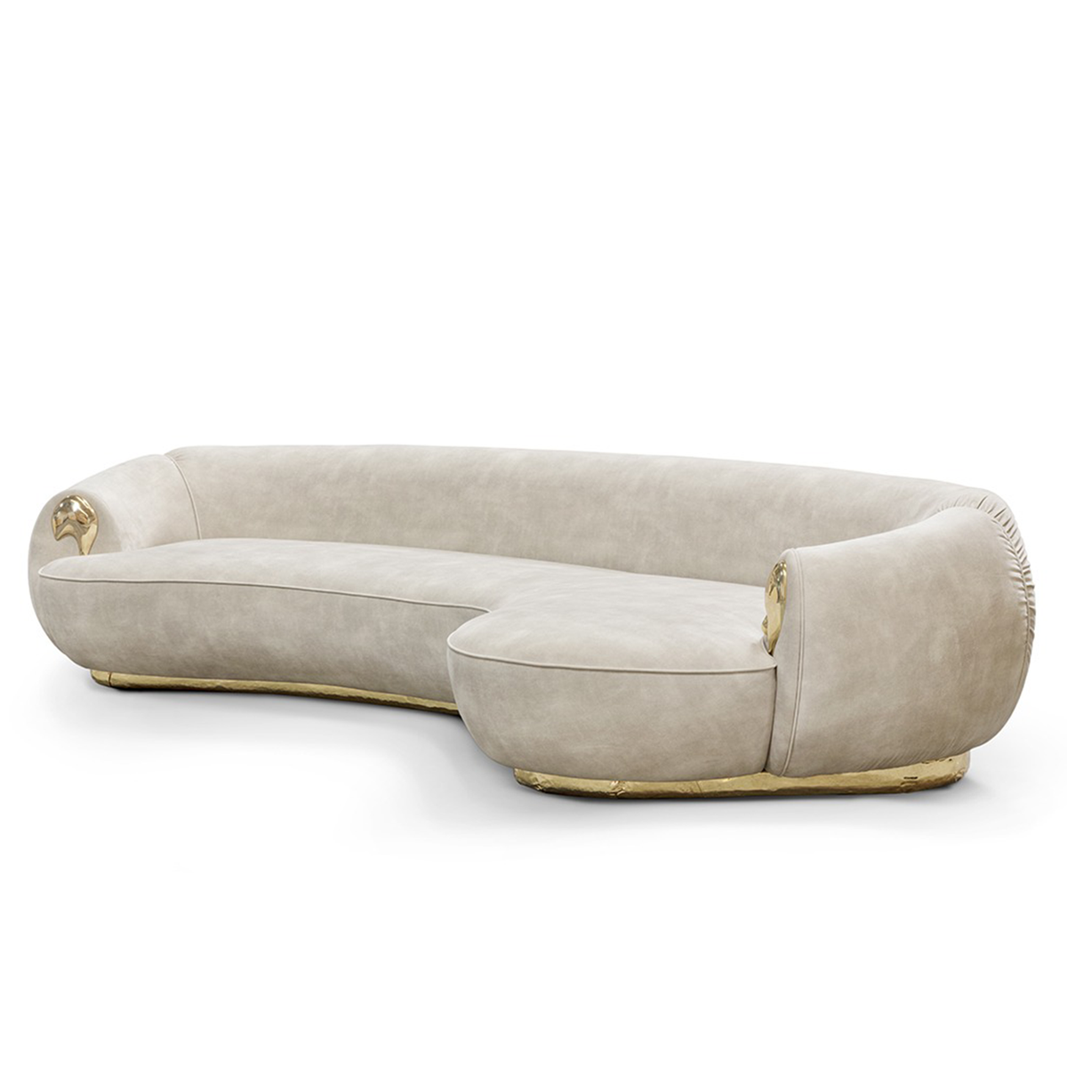 NEBET Luxurious Large Sofa in Gold