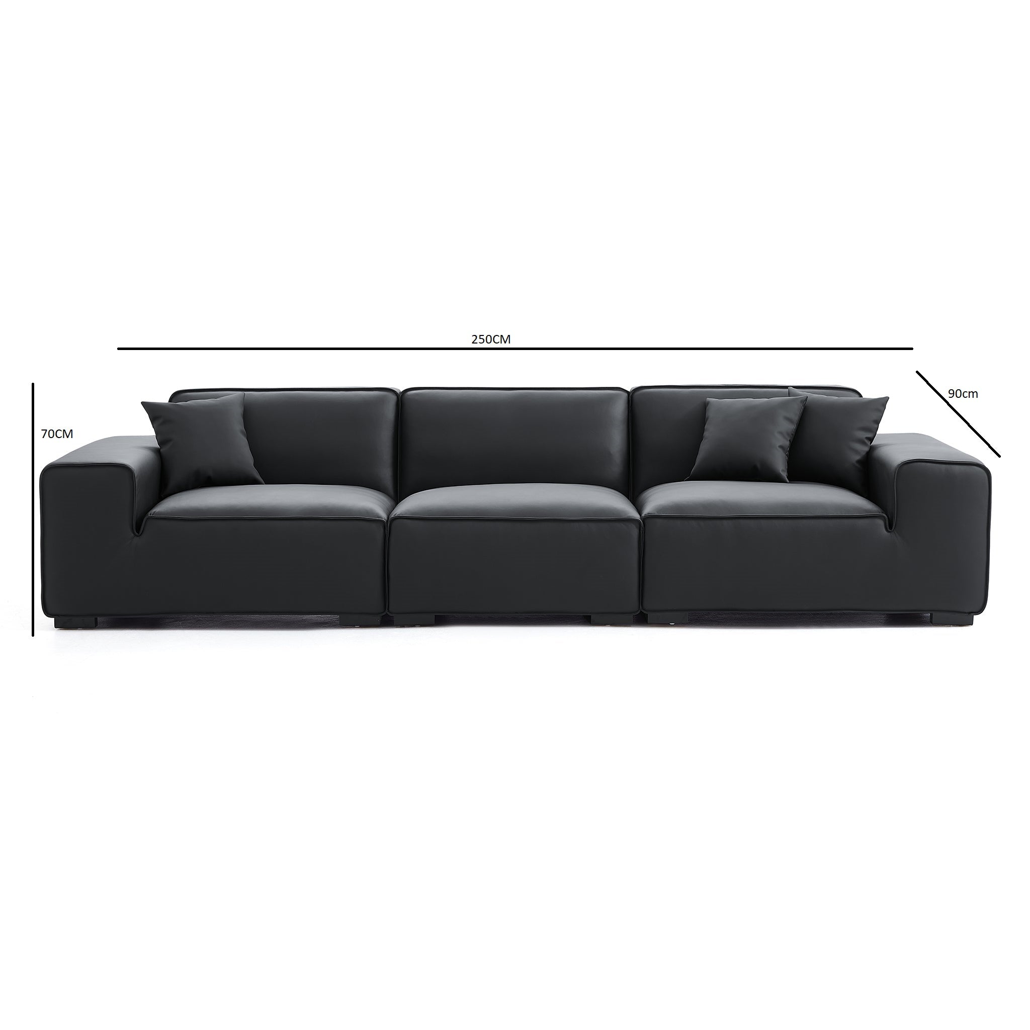 Premium Black Leather Sofa Modern Elegance Redefined