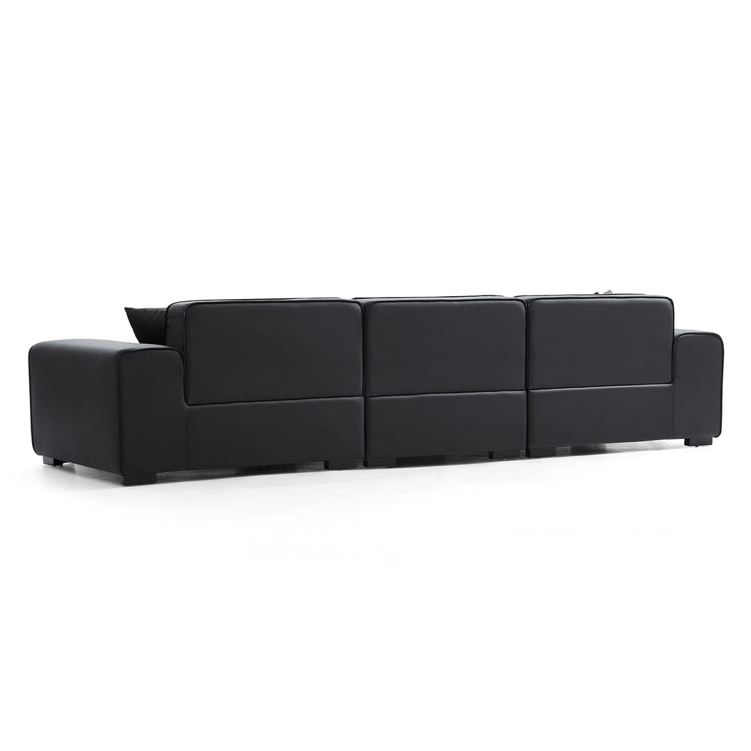 Premium Black Leather Sofa Modern Elegance Redefined