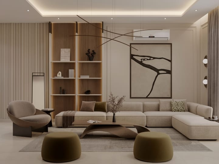 Elegant sofa with corners