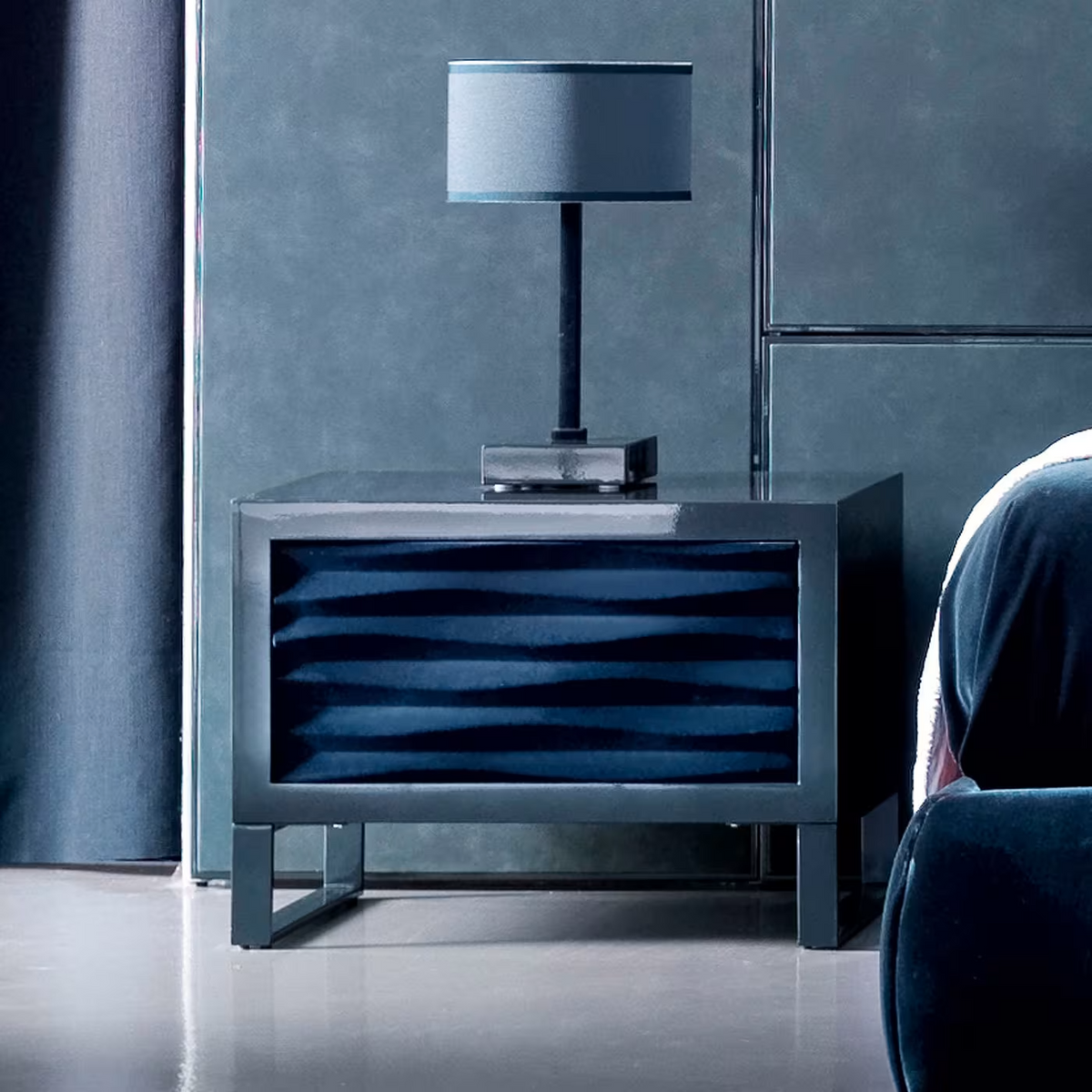 Ebon blue nightstand