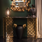 Fitzgerald arabesque console with black marble top