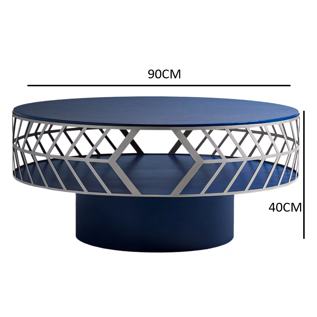 Lok round blue coffee table