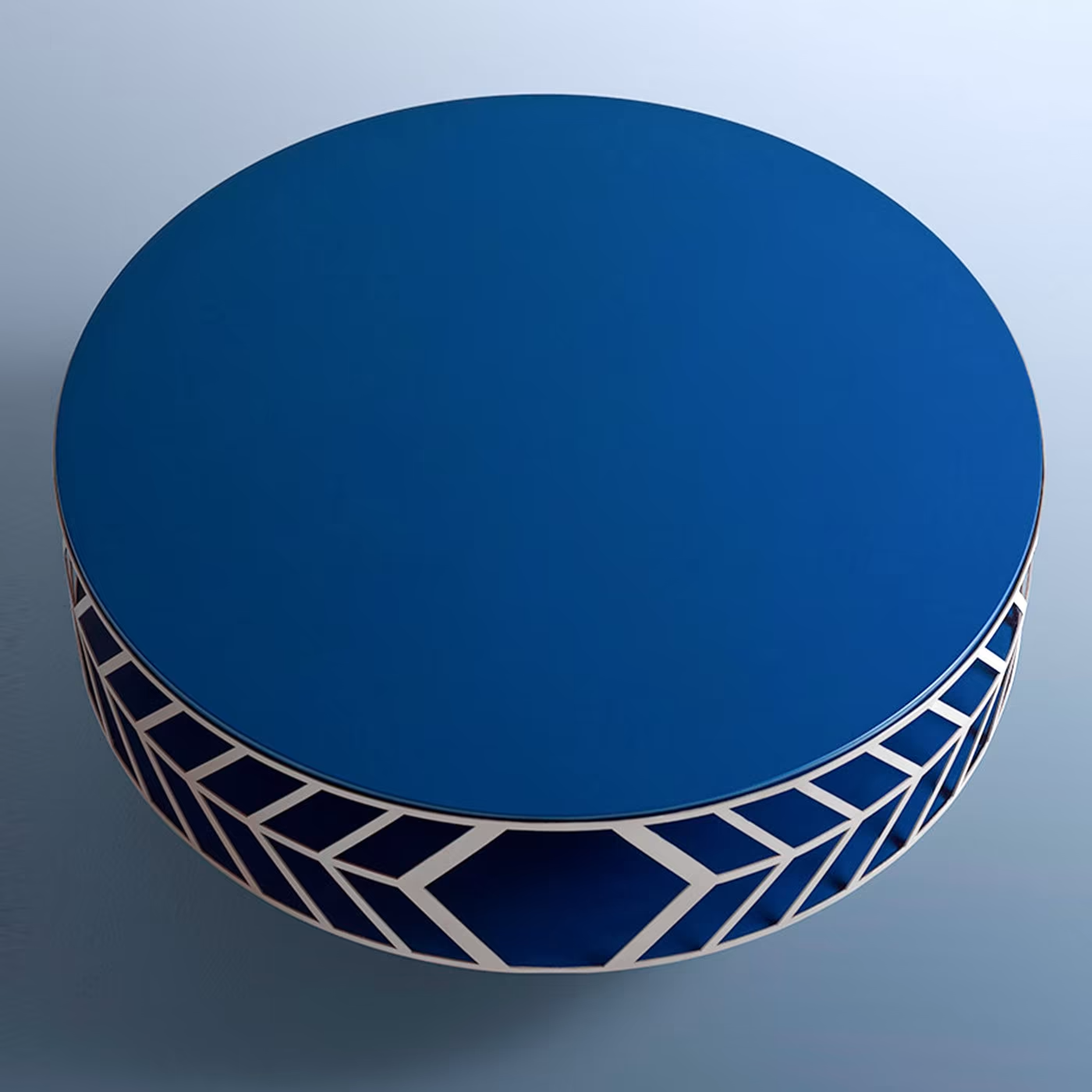 Lok round blue coffee table