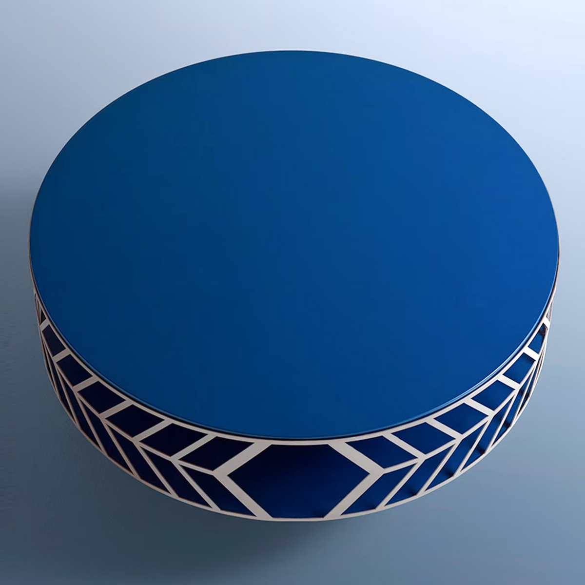 Lok round blue coffee table