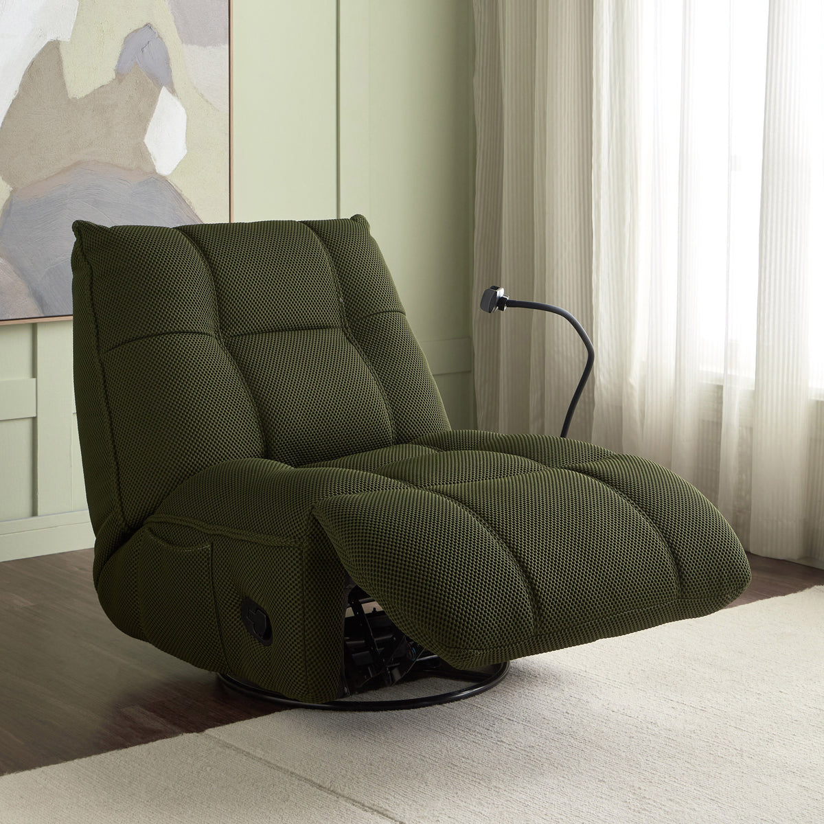 Fabric rocking recliner chair