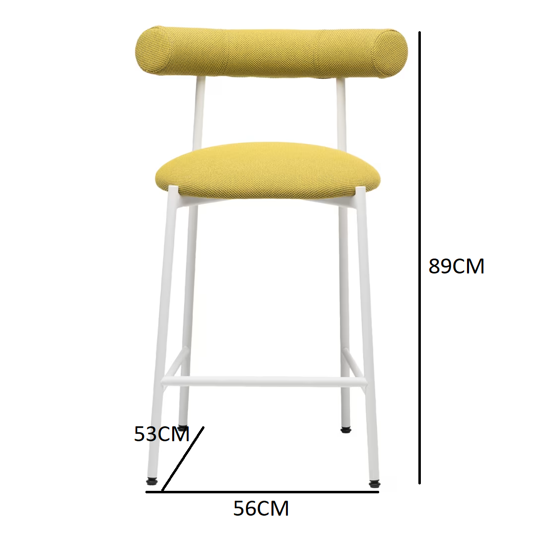 Pampa low lime green and white stool