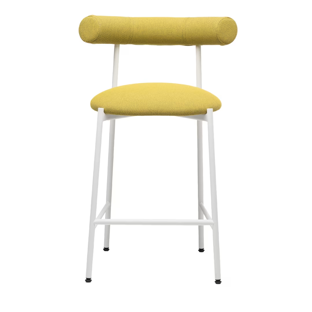 Pampa low lime green and white stool