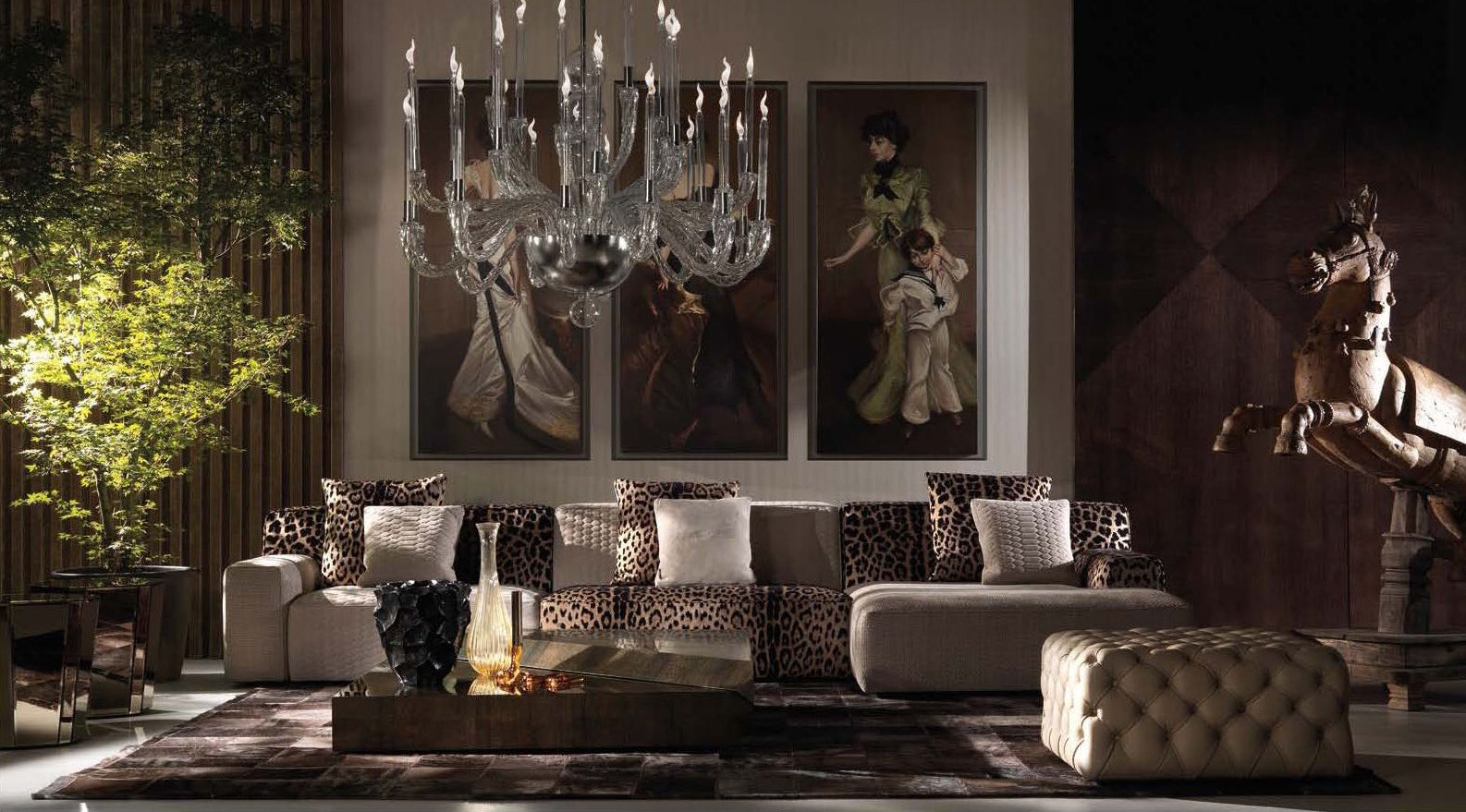 Luxury Modular Sofa in Leopard Style