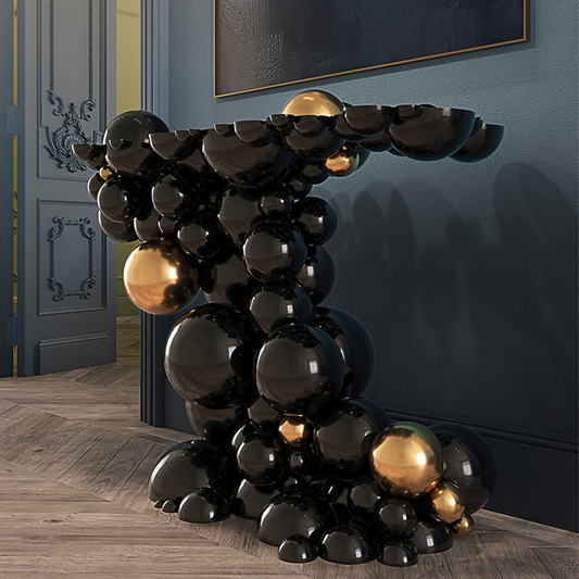 Black and Gold Console Table Orbit