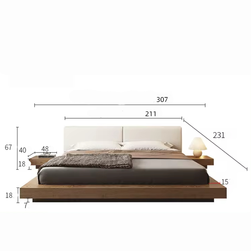bed with elegant backrest design