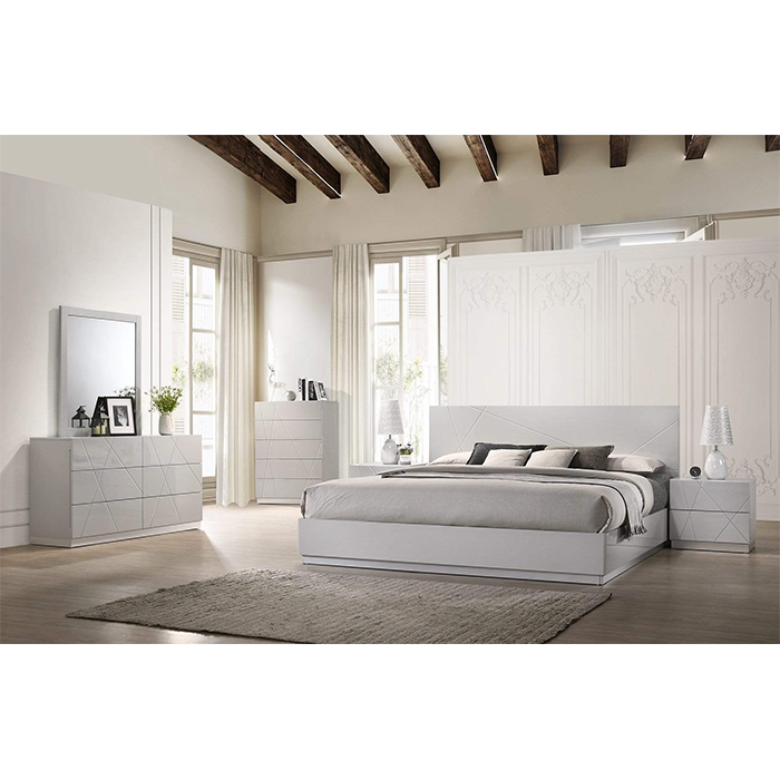 Naples Modern Bed in Grey