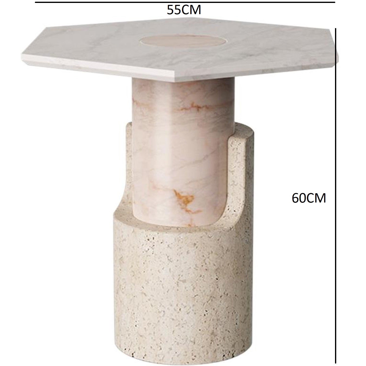 طاولة جانبية طويلة هندسية