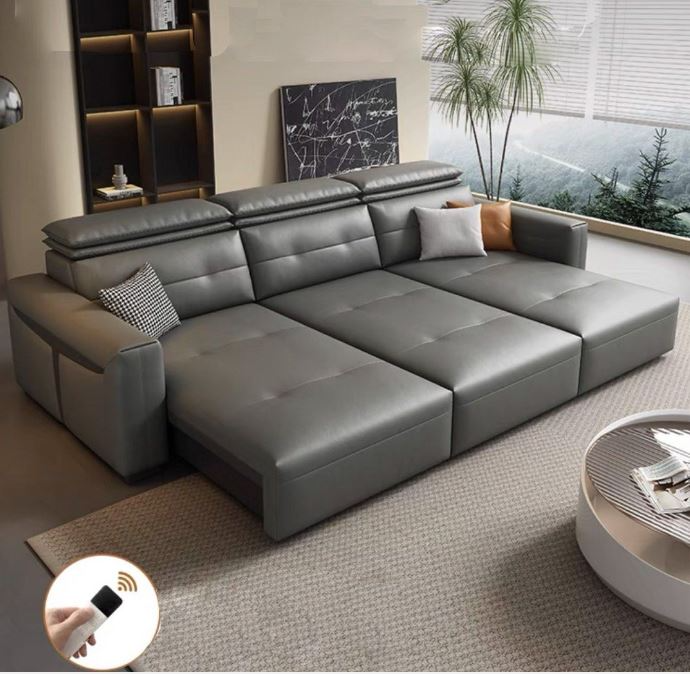 Multi-Angle Electric Leather Sectional Sofa Bed
