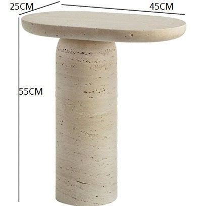 Travertine side table