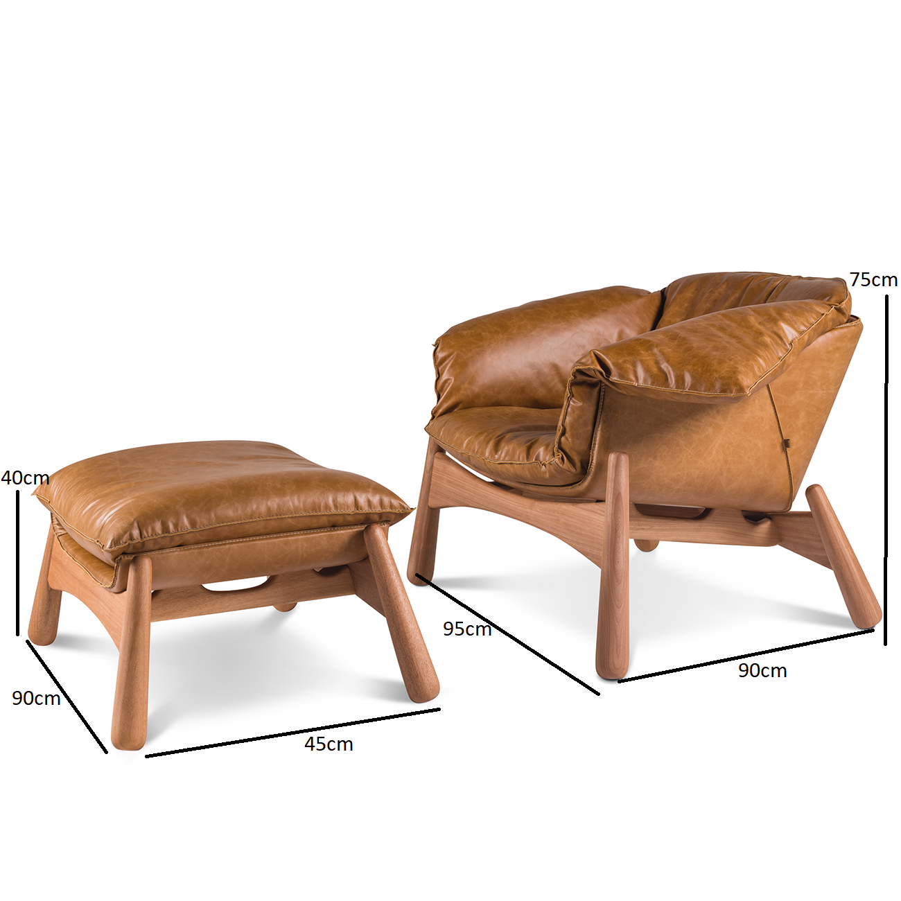 Atum Armchair with footrest
