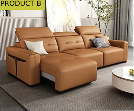 Multi-Angle Electric Leather Sectional Sofa Bed