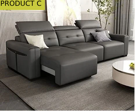 Multi-Angle Electric Leather Sectional Sofa Bed