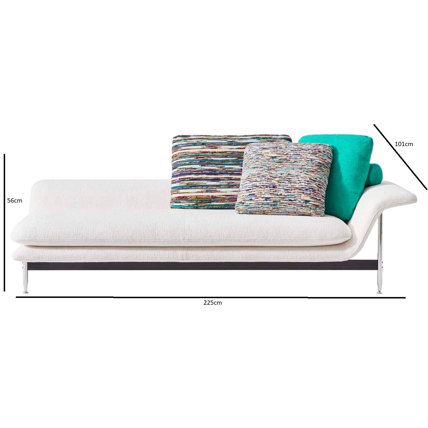 Esosoft white chaise longue
