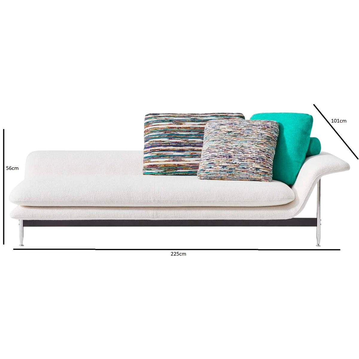 Esosoft white chaise longue
