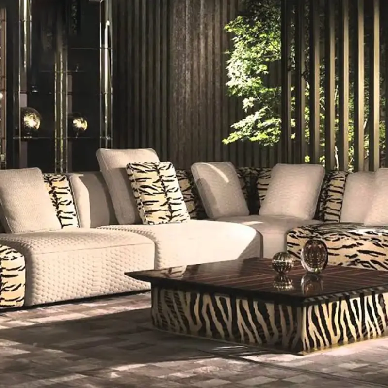 Zebra Line Side Table