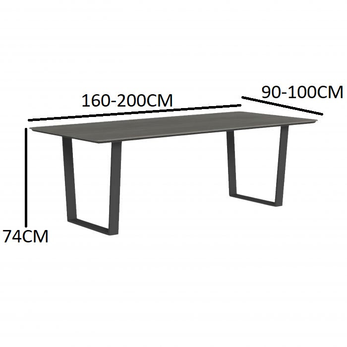 gray outdoor dining table