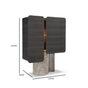 Whimsical Stone and Wood Cabinet