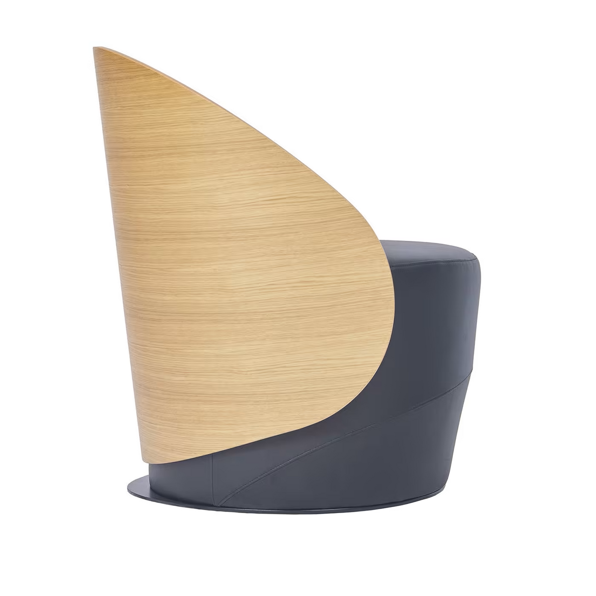 Ohr oak black swivel armchair