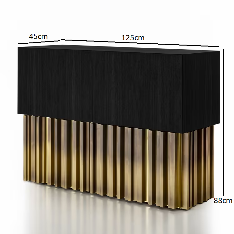 Mirage vintage with brass handmade sculpture black sideboard