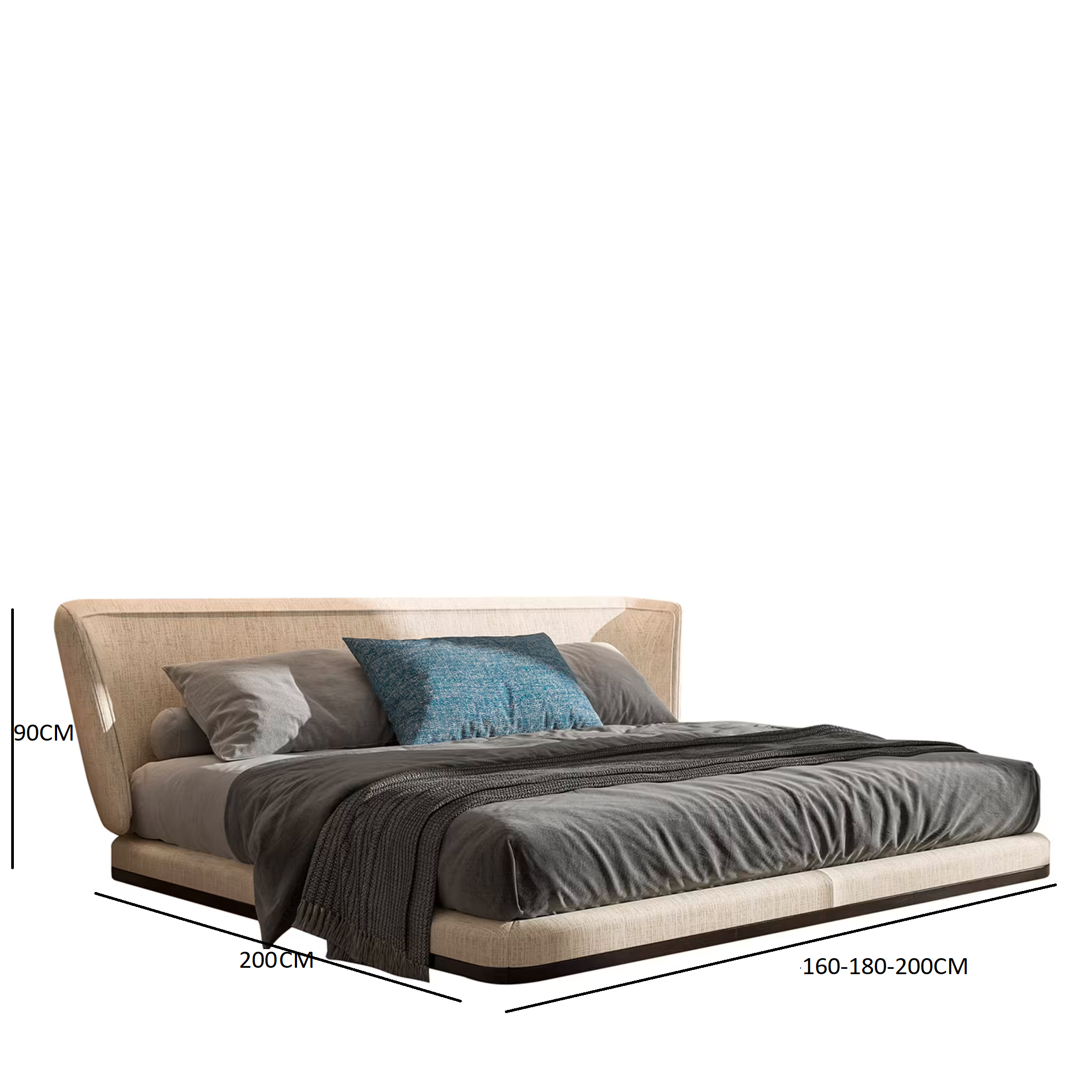 Cream king size bed