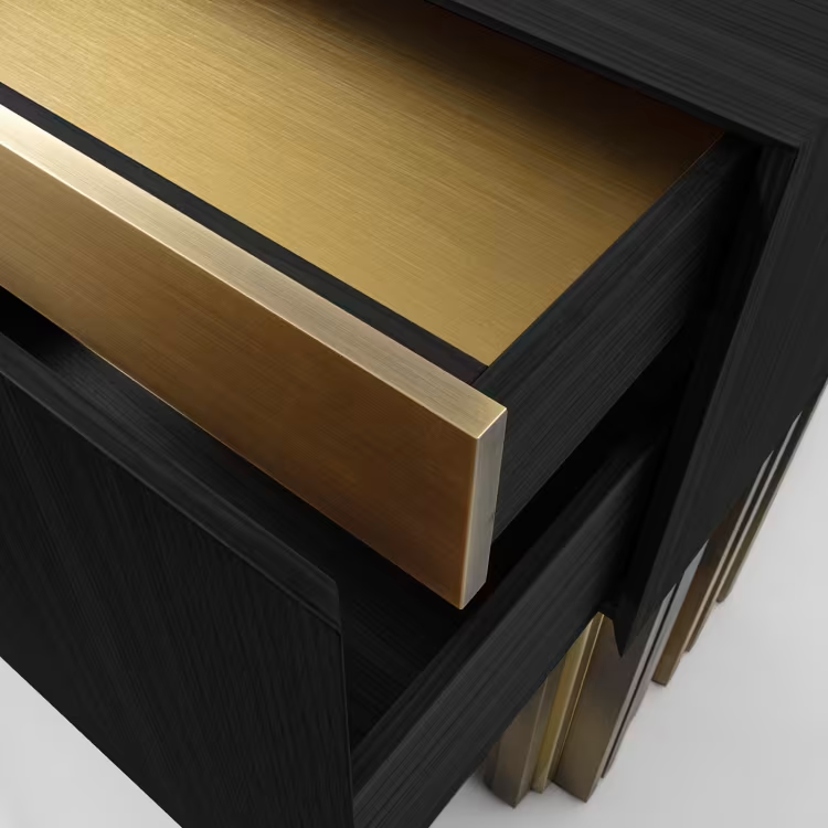 Mirage vintage with brass handmade sculpture black sideboard