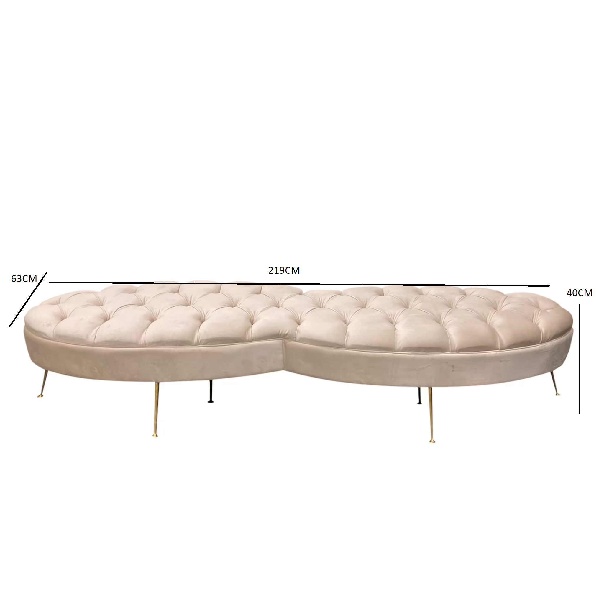 Beige tufted bench