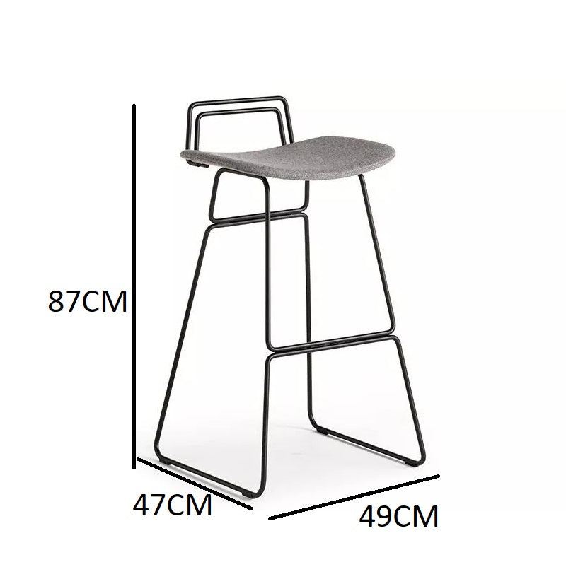 Sketch bar stool with backrest