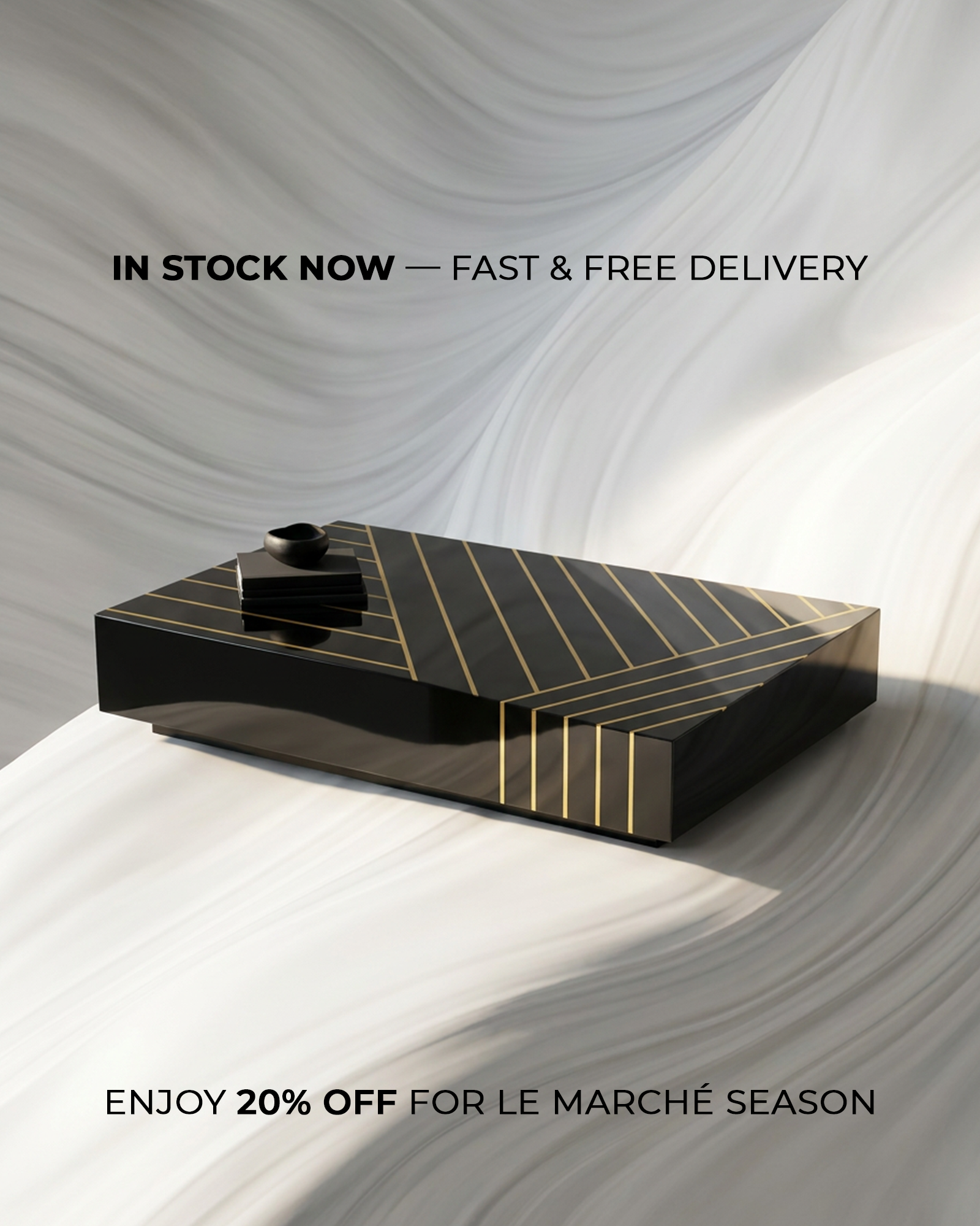 Obsidian Luxe Geometric Coffee Table