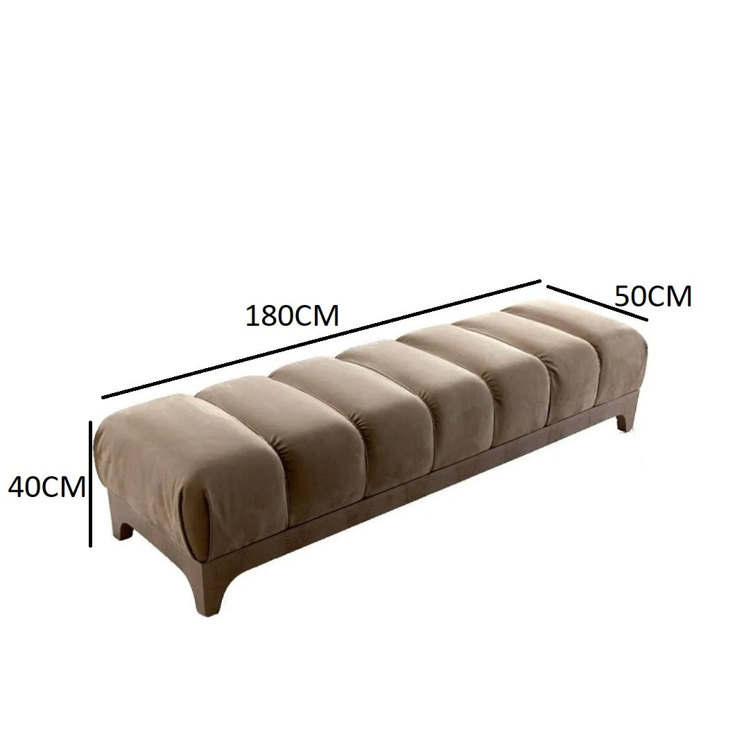 Velour velvet fabric bench